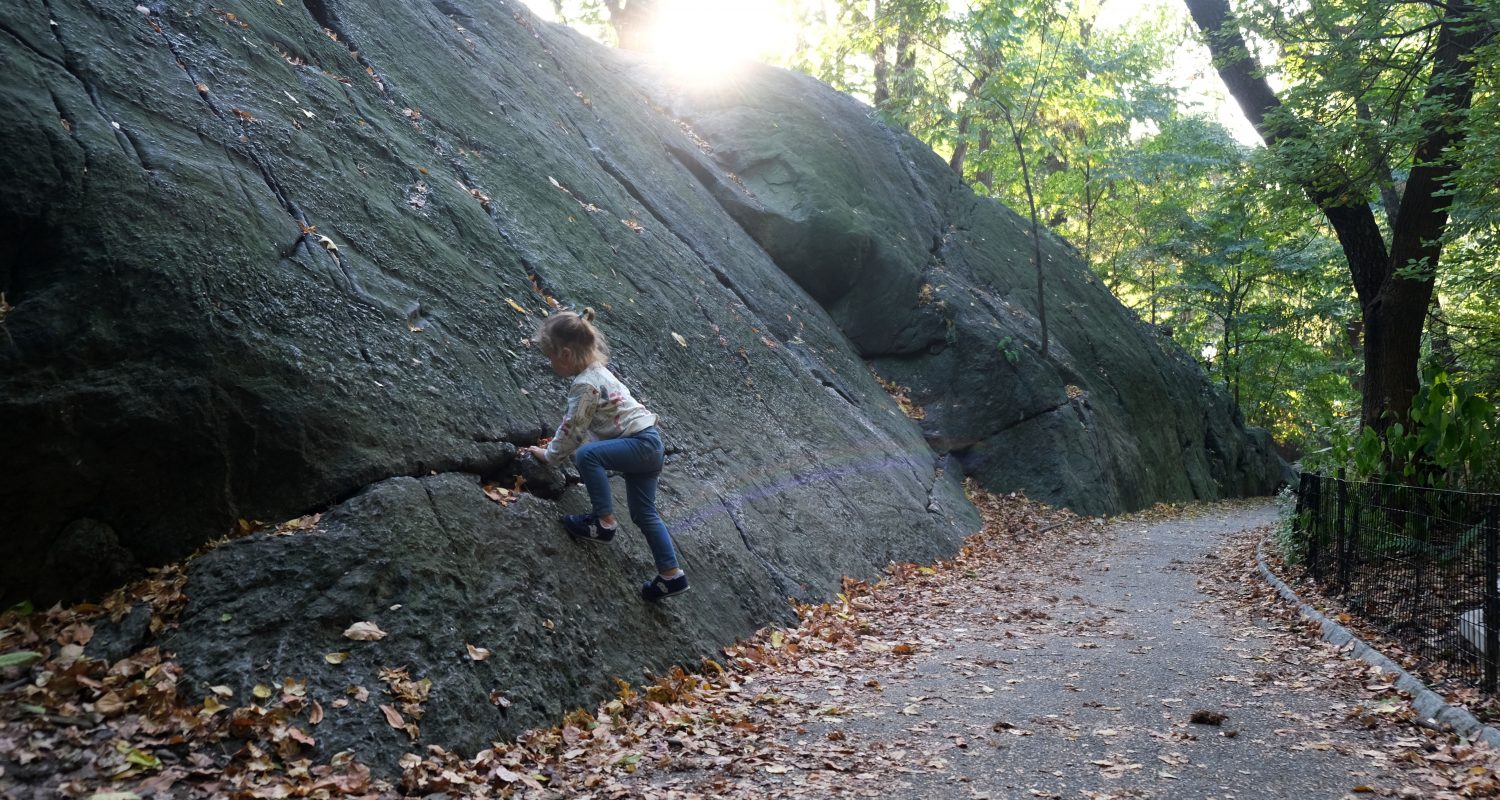 Anastasia does bouldering in Central Park